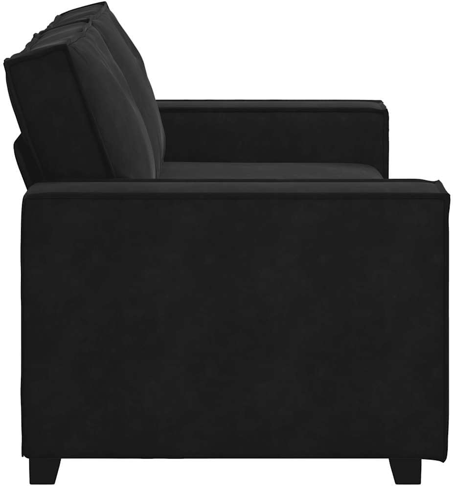 Black Velvet 2-Seater Sofa 55.1" with Wide Armrests, Upholstered Couch Office