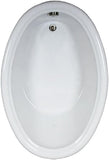 60 in. x 42 in. Acrylic Oval Drop-In Soaking Bathtub with Reversible Drain in Biscuit