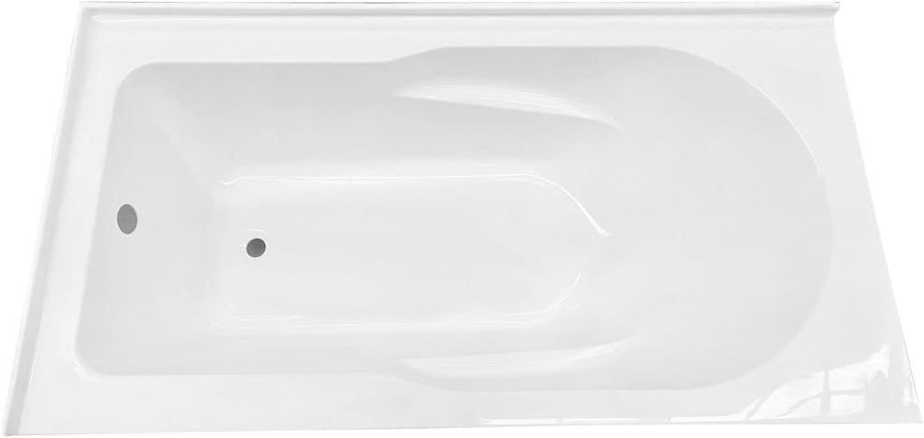 VTAM6032L21TS 60-Inch Acrylic 2-Wall Corner Alcove Tub with Left Hand Drain, White