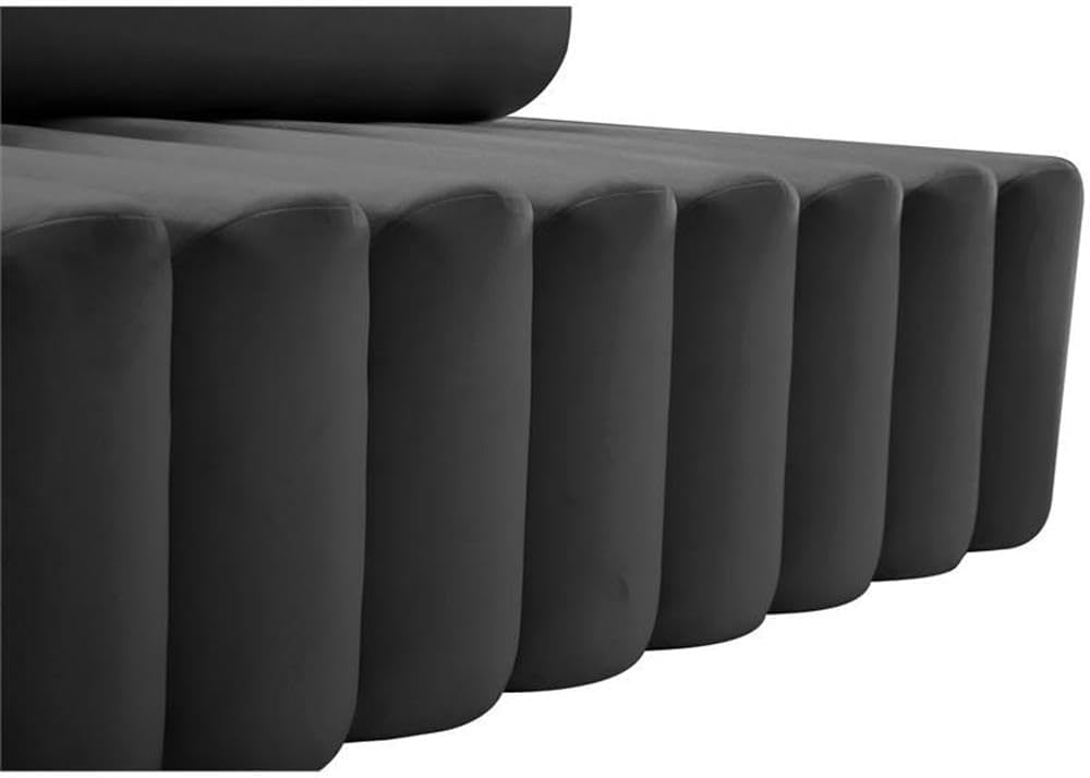 647Grey-L Melody Collection Modern | Contemporary Velvet Upholstered Loveseat with Deep Channel Tufting