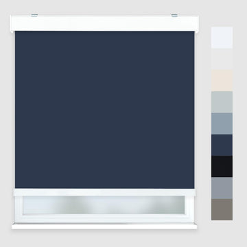 Blackout Cordless Roller Shades Custom Size [Blackout Nouvelle, Navy]