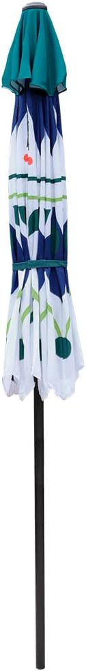 Outdoor Patio Umbrella 9Ft Crank & Tilt Printed Market Umbrella for Picnic Table, Pool, Garden, Deck, Backyard and Beach