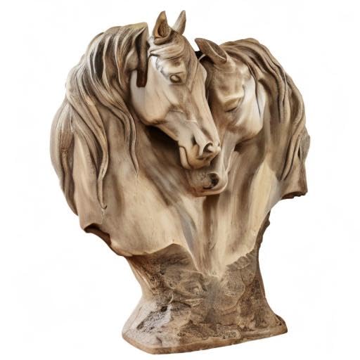 Loving Horses Table Sculpture, Tan