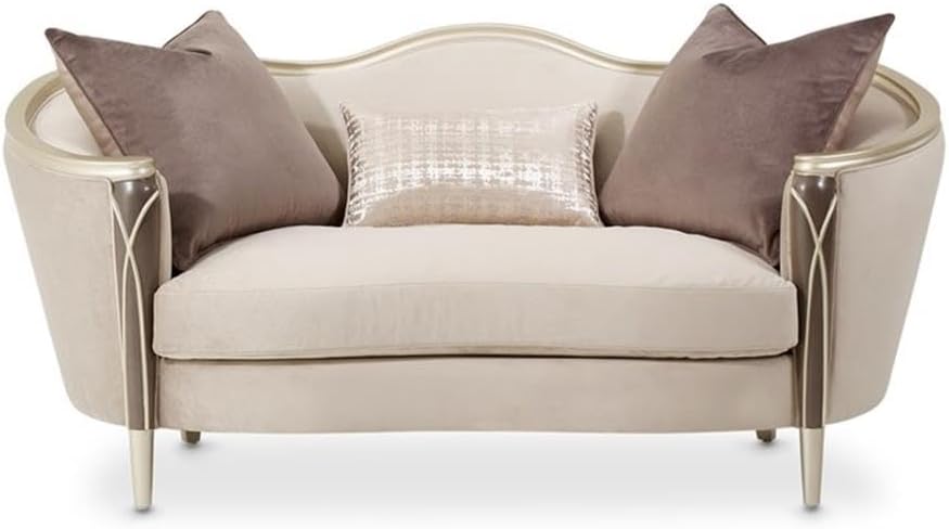 Villa Cherie Velvet Loveseat in Porcini/Hazelnut Brown