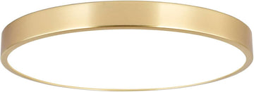 12 Inch Brushed Gold Metal Flush Mount LED Ceiling Light, 3000-5000K 20W Thin Round Modern Low Profile Ceiling Light
