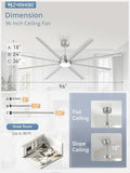 ZMISHIBO 96 Inch Nickel Ceiling Fan - Image 3