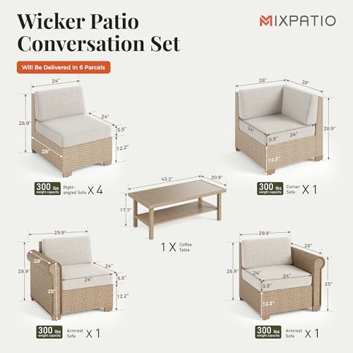 8-Piece Rattan Outdoor Patio Furniture Set for Patio, Garden & Porch
