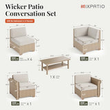 8-Piece Rattan Outdoor Patio Furniture Set for Patio, Garden & Porch