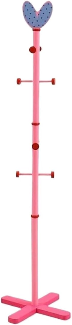 Freestanding Hall Tree, Cute Coat Rack Creative Love Shape Wood Clothes Hanger Stand Home Clothes Stand for Coats
