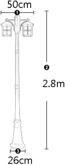 Outdoor Lamp Post Light, 2-Lights E27 Traditional Retro Outdoor Path Pillar Light Ip54 Waterproof Glass Lantern Black