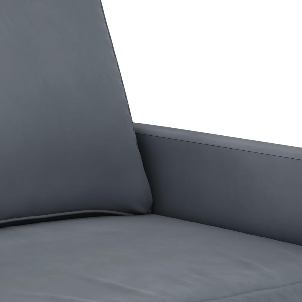 2-Seater Velvet Upholstered Sofa Couch with Metal Frame, 47.2 Inch Small Sofa Apartment, Dark Gray