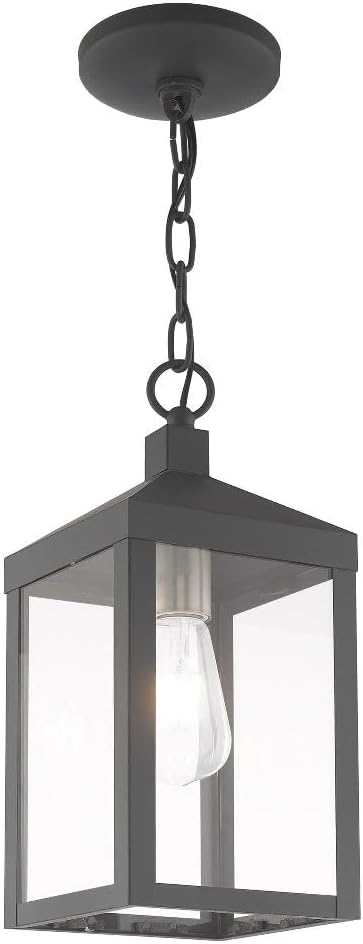 1 Light Brushed Nickel Outdoor Pendant Lantern