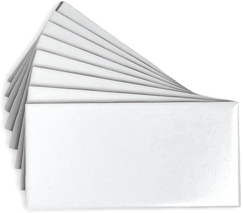 White 3x6 Matte Ceramic Subway Wall Tile - Italian Design Backsplash, Shower, Bathroom & Accent Walls (Box of 80