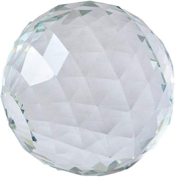 Clear Cut Crystal Sphere 50mm Faceted Gazing Glass Ball Suncatcher - Create a Prism of Light