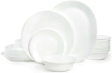 Vitrelle 38-Piece Service for 12 Dinnerware Set, Triple Layer Glass and Chip Resistant