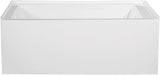 VTAP603222L Aqua Eden 60-Inch Acrylic Alcove Tub with Left Hand Drain Hole, L 60" x W 32" x H 21-5/8"D, White