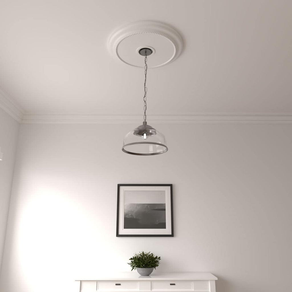 Crendon Ceiling Medallion, 24 1/8"OD x 4 3/8"ID x 2 1/4"P (Fits Canopies up to 4 3/8"), Factory Primed