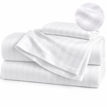 100% Egyptian Cotton Sheets King Size - 1000 Thread Count Luxury Hotel Sateen Weave Sheet Set, Soft & Breathable, 17"