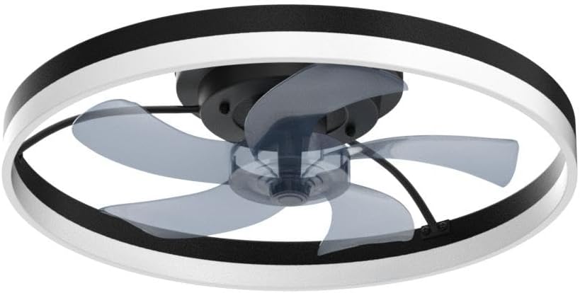 20'' Modern Low Profile Ceiling Fan with Light, Bedroom LED Ceiling Fan with Remote Control
