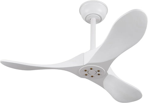 Inspired Maverick Style 36 Inch Solid Wood Ceiling Fan with Remote,White Ceiling Fan no Light,6 Speeds,Noiseless,Reversible DC Motor,Modern Ceiling Fans without Lights for Outdoor Indoor Bedroom Farmhouse,Patios A101-B0DFTDTVZZ