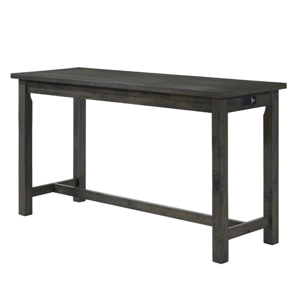 4-Piece Counter Height Table & Stool Set with USB Ports, Gray