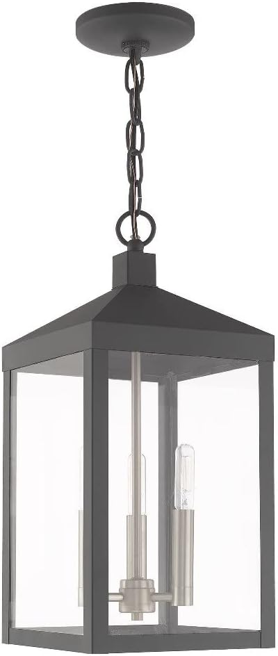 3 Light Antique Brass Outdoor Pendant Lantern