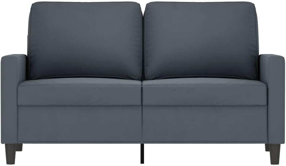 2-Seater Velvet Upholstered Sofa Couch with Metal Frame, 47.2 Inch Small Sofa Apartment, Dark Gray