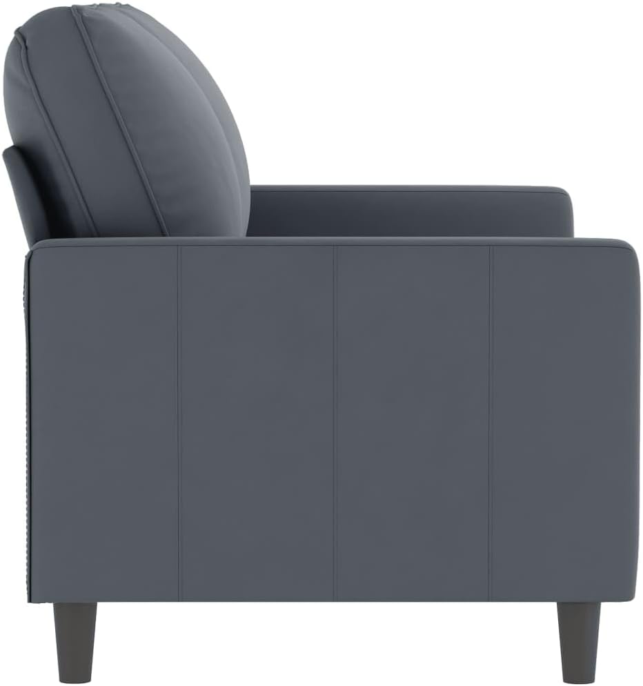 2-Seater Velvet Upholstered Sofa Couch with Metal Frame, 47.2 Inch Small Sofa Apartment, Dark Gray
