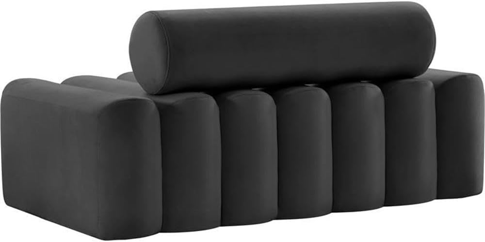647Grey-L Melody Collection Modern | Contemporary Velvet Upholstered Loveseat with Deep Channel Tufting