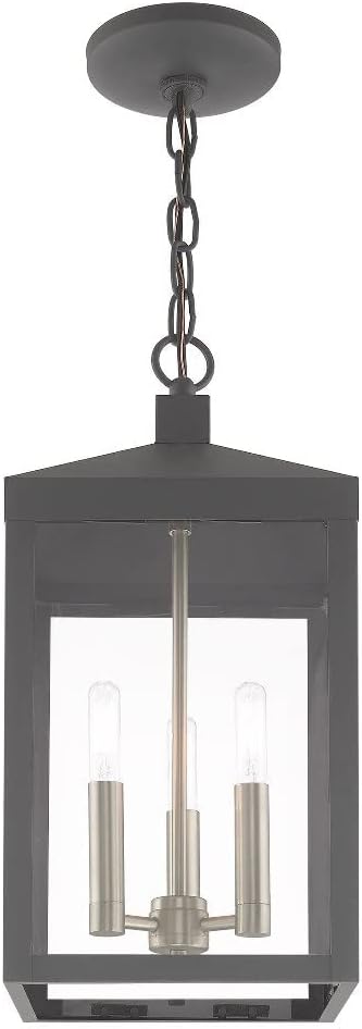 3 Light Antique Brass Outdoor Pendant Lantern