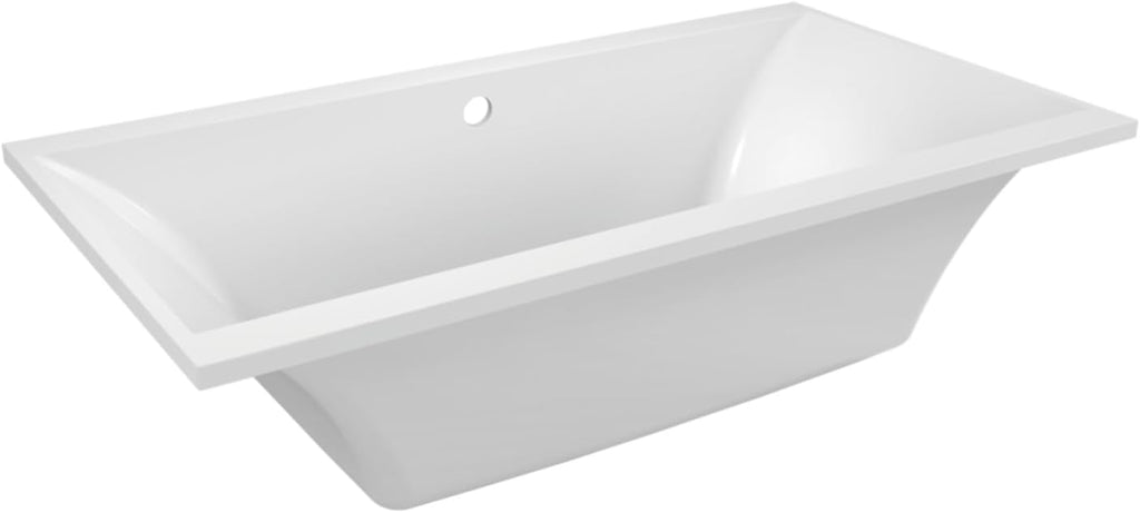 VTPN673619C 67-Inch Acrylic Drop-In Tub with Reversible Drain, Glossy White