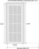 Modern Pocket Door 32 x 84 with Frames | Quadro 4111 White Ash | Kit Trims Rail Hardware | Solid MDF