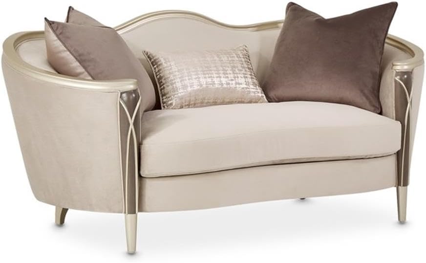 Villa Cherie Velvet Loveseat in Porcini/Hazelnut Brown