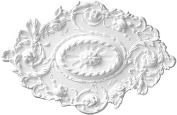 In. x 20 in. x 1-1/2 in. Floral Polyurethane Oval Ceiling Medallion