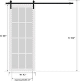Lucia 1299 | Interior Single Sliding barn Door with Mirror, Solid Wood, 42x96, Black, Modern Style |
