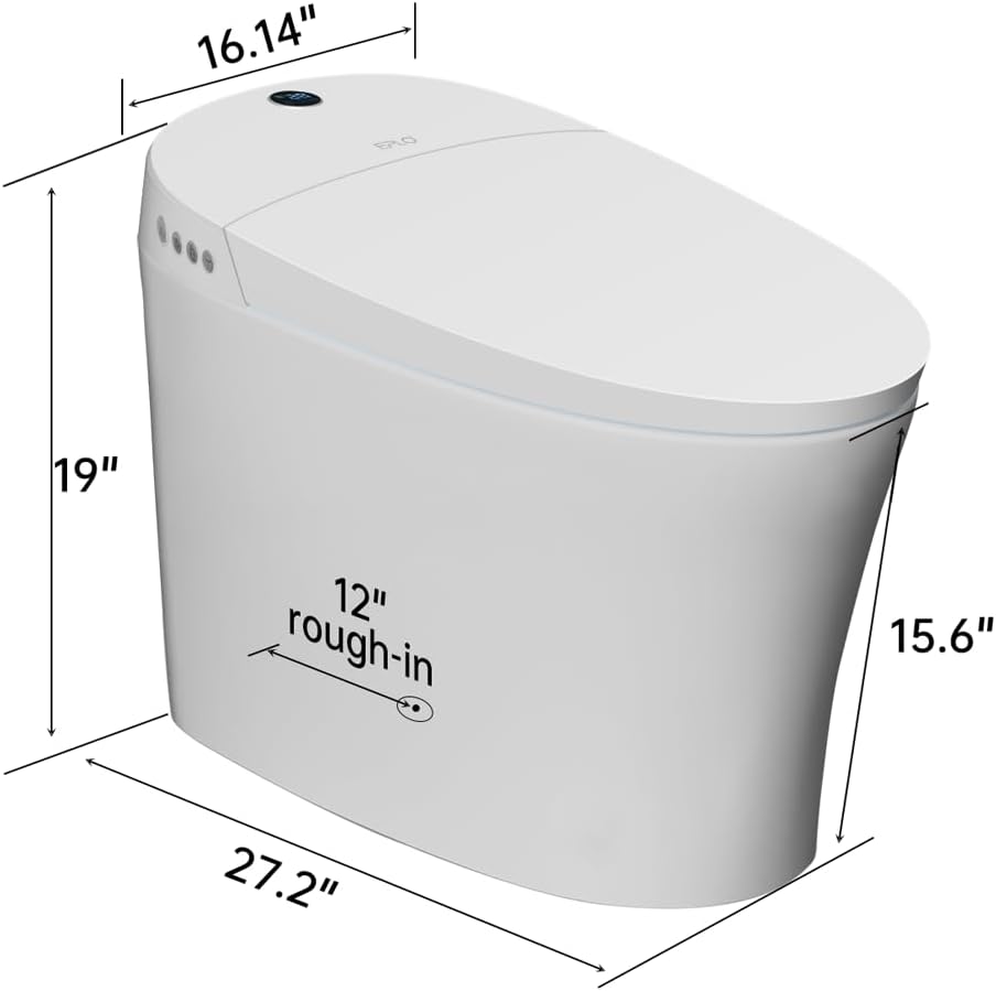 Smart Toilet,Bidet Toilet Pump-assisted,Blackout Flush,Heated Seat,Dual Auto Flush,Warm Water,Foot Sensor