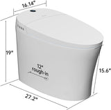 Smart Toilet,Bidet Toilet Pump-assisted,Blackout Flush,Heated Seat,Dual Auto Flush,Warm Water,Foot Sensor