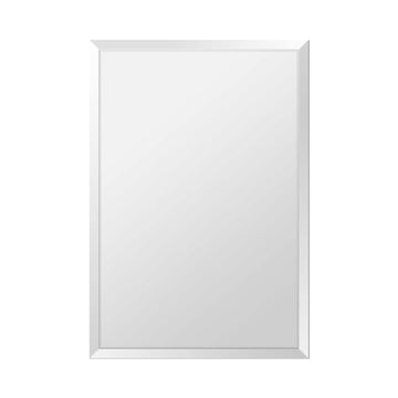 30" x 40" Inch Rectangle Beveled Polished Frameless Wall Mirror with Hooks by (MRec30x40BE6MM)