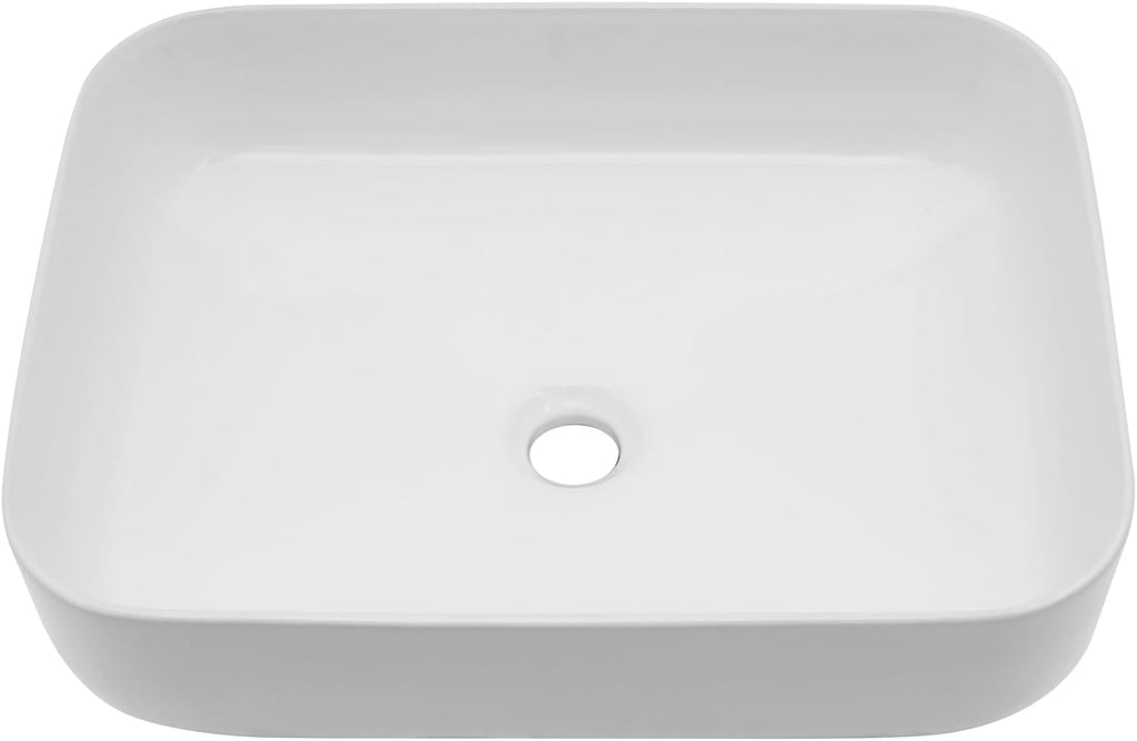 20x16 Inch Bathroom Vessel Sink Rectangule Bowl Sinks for Bathrooms White Vessel Sink Above Counter Rectangular