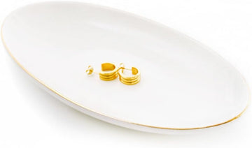 Ceramic Key Bowl for Entryway Table, 7 x 4 Key Dish Tray Catch All Bowl, Small Decorative Bowl for Key Jewelry Ring