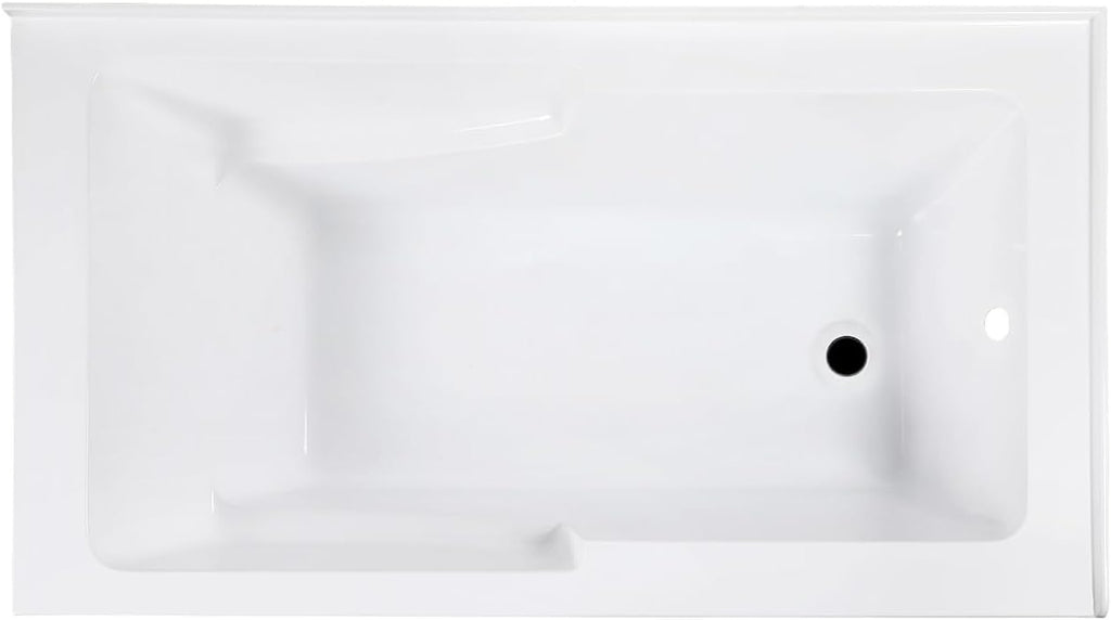 VTAM6032R22S 60-Inch Acrylic 2-Wall Corner Alcove Tub with Corner Apron, Right Hand Drain Hole, White