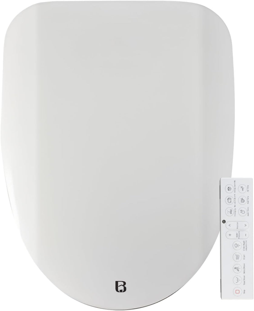 Elongated Electric Bidet Toilet Seat with Endless Warm Water, Heated Seat, Dual Front and Rear Wash, Warm Air Dryer, LED Night Light