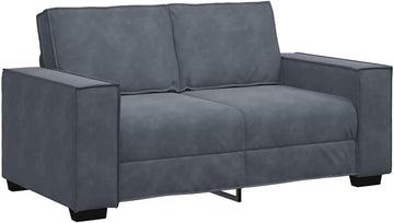 47.2 Inch Velvet 2-Seater Sofa Dark Gray, Upholstered Small Sofa with Wide Armrests , Sturdy Wood and Metal Frame
