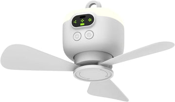 Portable Camping Fan,Tent Ceiling Fan,Rechargeable 8000mAh with Light & Hook,Timable & Auto Shut Off,Detachable Fan Blade, Used for Tent Canopy RV Gazebo Beach Dormitory Bedroom