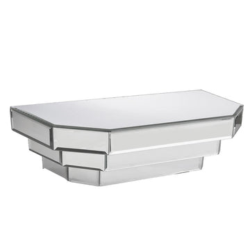 Mirrored Floating Small Wall Shelf Decor, Silver Wall Mounted Modern Glass Decorative Mirror Shelf, 6 x 16 x 7 Inch