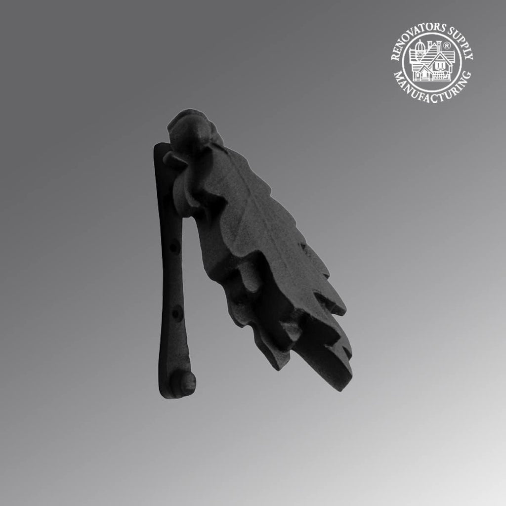 Oak Leaf Door Knocker Cast Iron RSF Finish 6 Inch Rustic Front Door Hardware with Mounting Screws