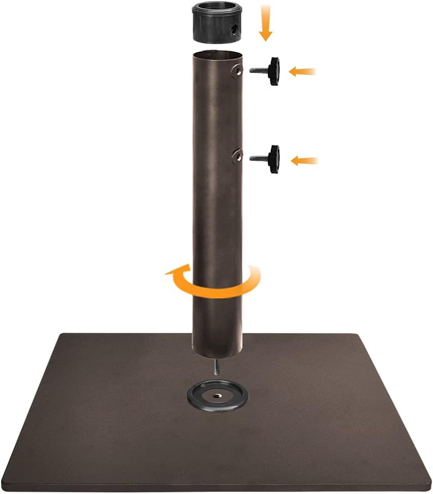 USA Up to 160 lbs Heavy Duty Square Umbrella Base, Steel Plate Patio Umbrella Stand Holder or Patio Table