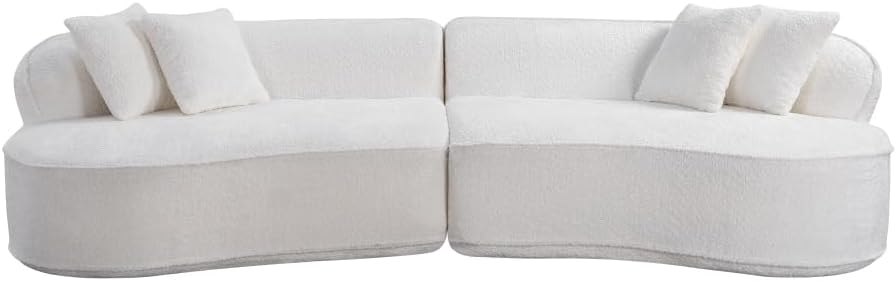 Modern Curved L-Shape Luxury Sectional Oversized Sofa: Minimalist Design, Comfy Sleeper Couch & Reception Spaces