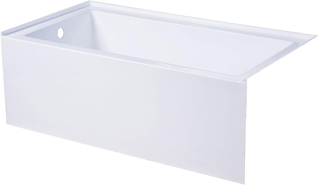 Aqua Eden VTAP543022L 54-Inch Acrylic Alcove Tub with Left Hand Drain, White