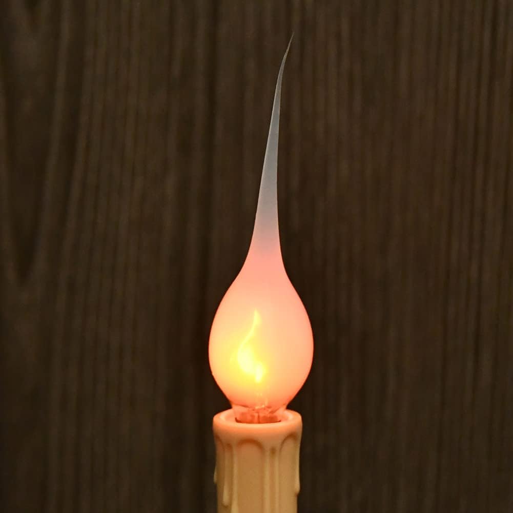 Christmas Flicker Flame Candle Light Bulbs, Country Style Silicone Dipped Flickering Replacement Bulbs for Electric